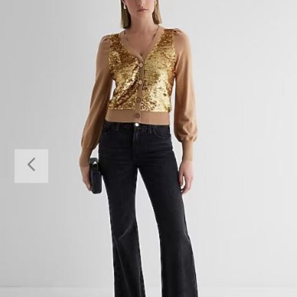 NWT Sequin Button Front Cardigan - size XS & Small - Picture 4 of 6